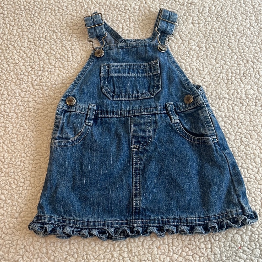 🟠Baby girl Arizona jean overall dress size 6-9